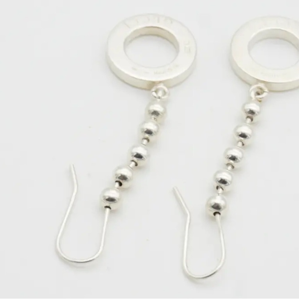 Authentic Gucci Circle Ball Chain Hook Earrings S… - image 4